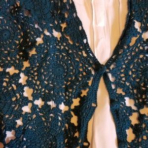 Newport News teal knit cardigan XS 💥NWT💥